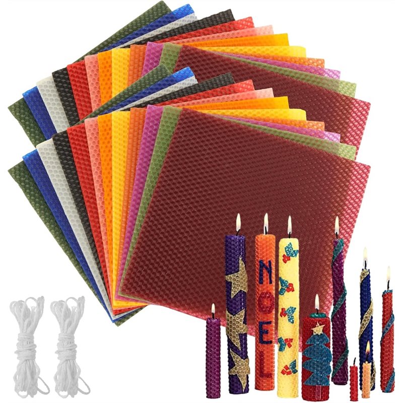 Candle Making Kit For Adults - 24 hojas de cera de abejas